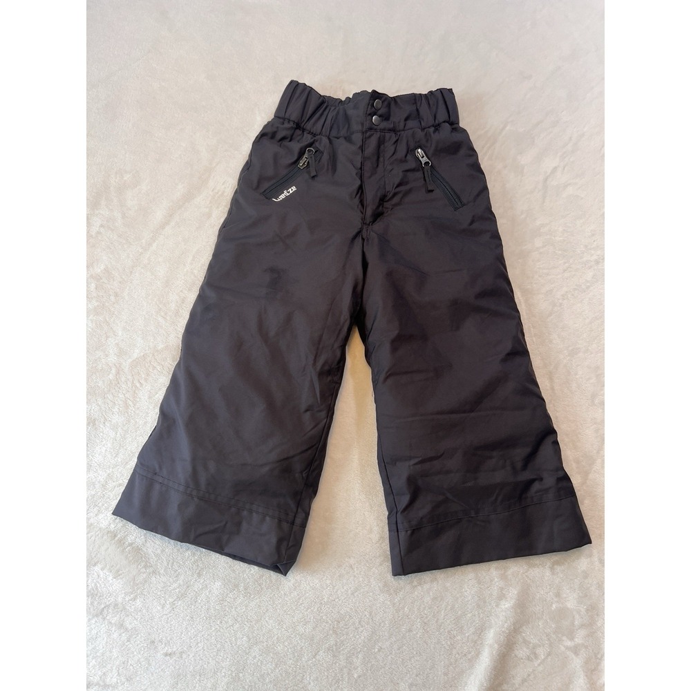 Wedze Youth Toddler Ski Snow Pants Adjustable Waist Size T4 Black Zip Pockets